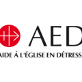 Logo aed texte noir rond rouge png