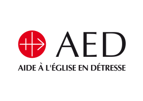 Logo aed texte noir rond rouge png